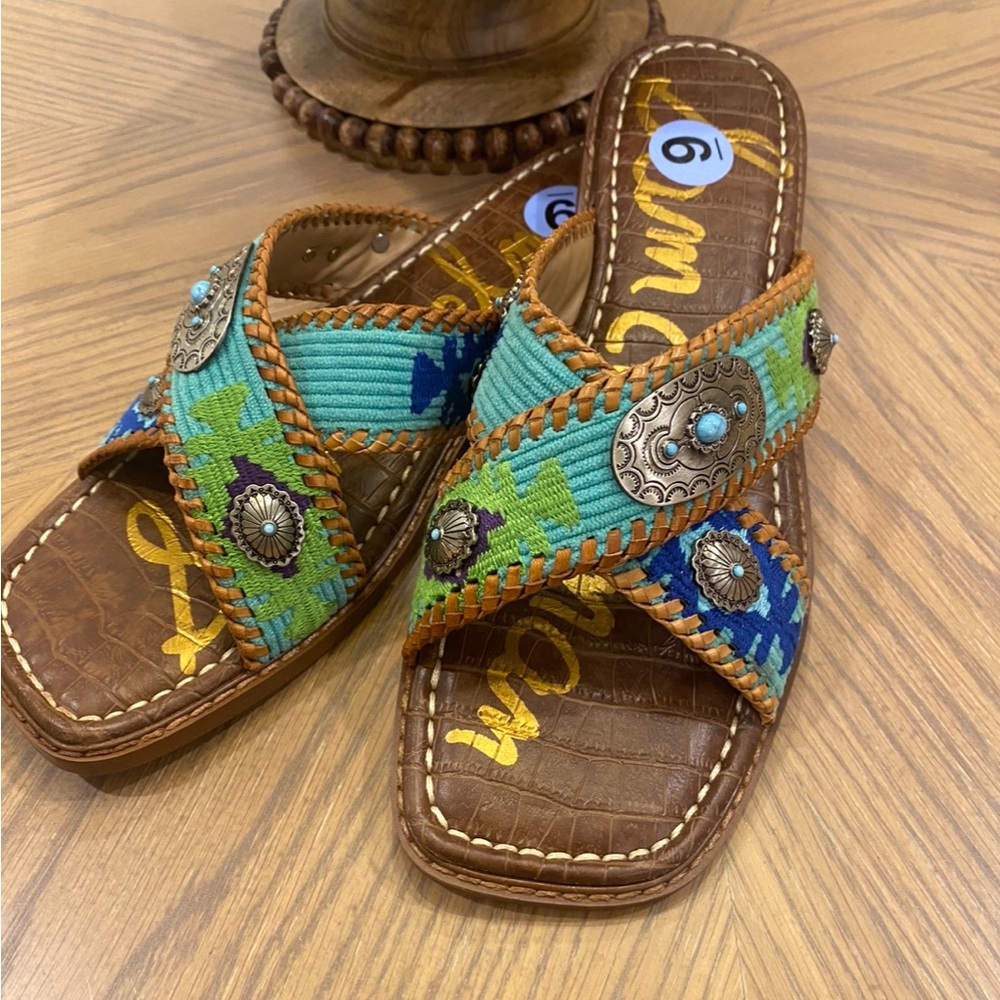 Sam Edelman Hagen Slide in Turquoise. Sz9 NWOT